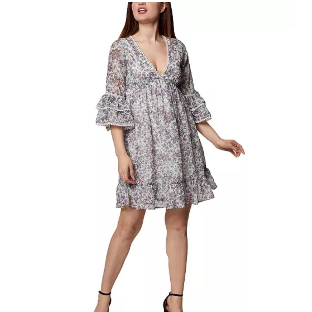 BCBGeneration Women's Lace-Trim Empire-Waist Dress